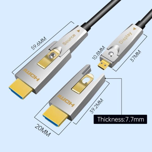 Detachable Locking HDMI 2.1 AOC Fiber-Active Optical Cable