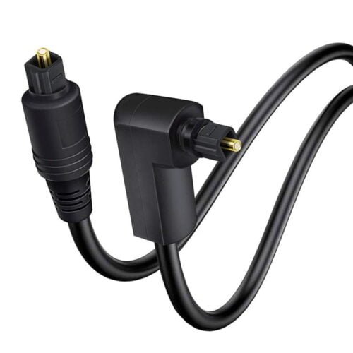 right-angled spdif toslink optical audio cable
