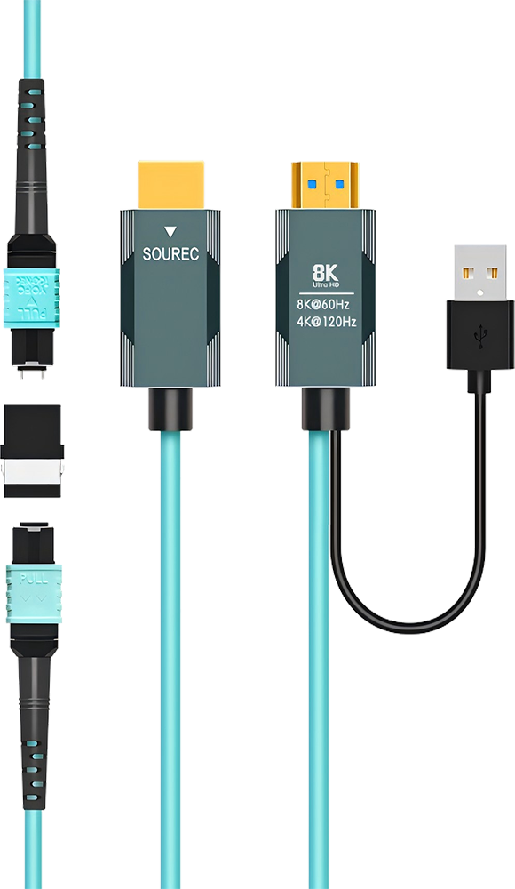 8K Pure Fiber Optic HDMI2.1 Extension Cable Kit