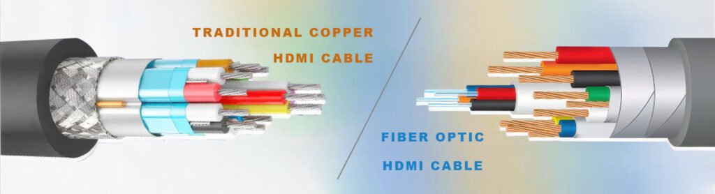 traditional copper hdmi cable vs fiber optic hdmi cable